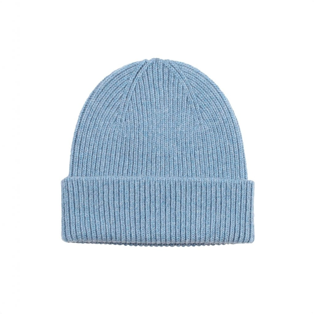 Merino Wool Beanie - Stone Blue