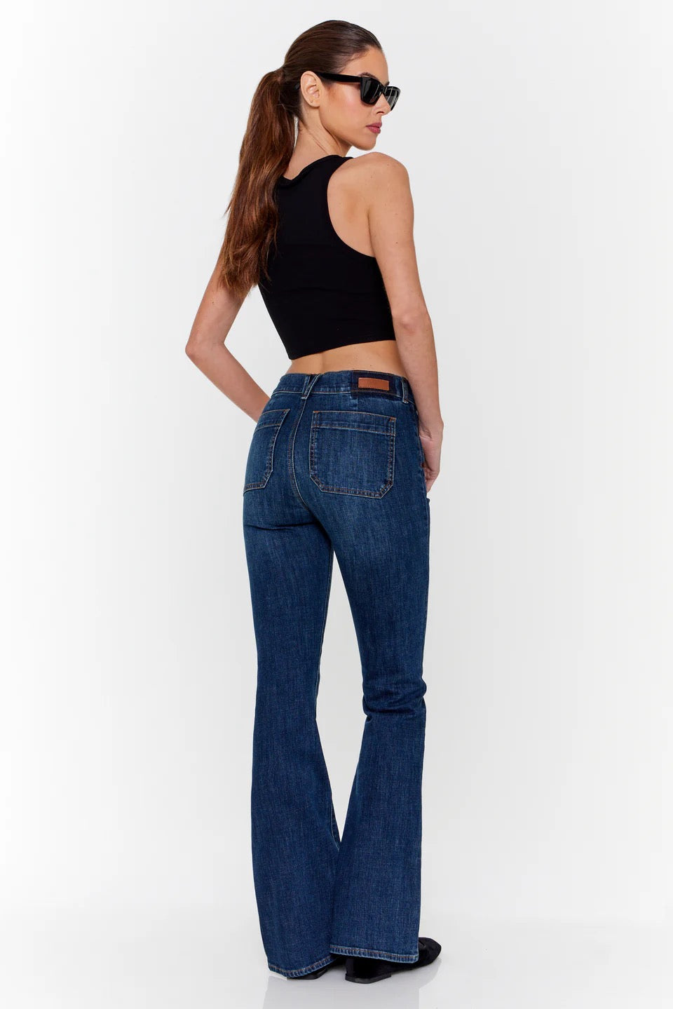 Luna Flare Jeans - Dark Blue