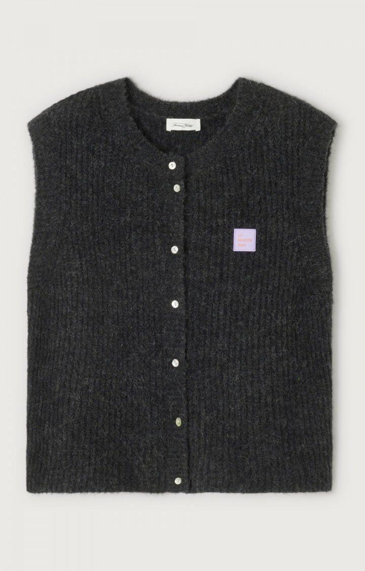 East Sleeveless Cardigan - Charcoal