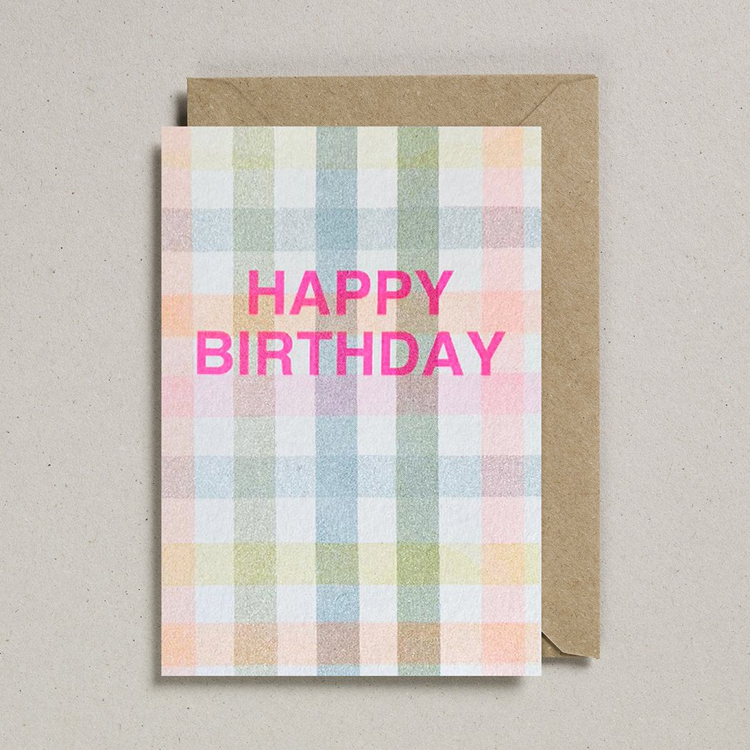 Petra Boase Gingham Happy Birthday greeting card